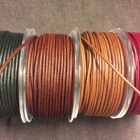 2mm. Round Leather Cord Coils.