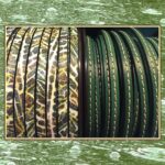 Print Tropic and Apple Green Flat Leather Lace