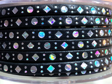 flat leather lace dots square