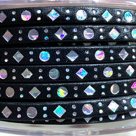 flat leather lace dots square