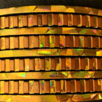 Flat leather lace with stripes