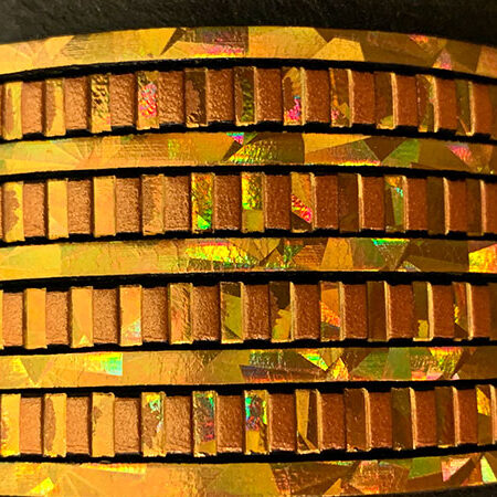 Flat leather lace with stripes