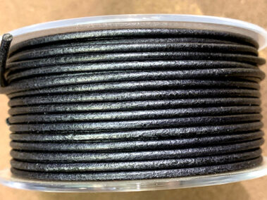 Round leather cord, Old Silver, 2mm in diameter, made in Spain for jewelry and accessories - Curtidos Pinós.