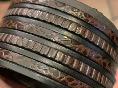 5x2 mm. Stamped Flat Leather Lace for jewels
