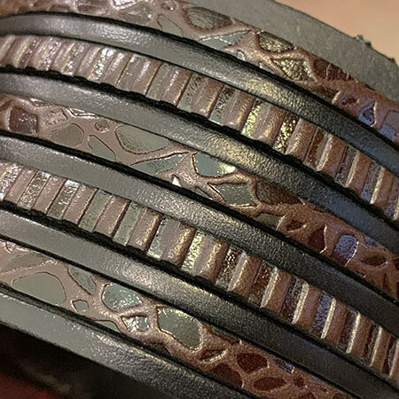 5x2 mm. Stamped Flat Leather Lace for jewels