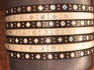 flat leather lace dots square