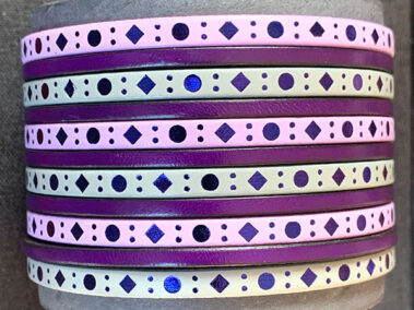 flat leather lace dots square