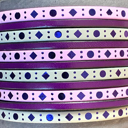 flat leather lace dots square