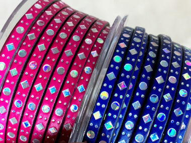 flat leather lace dots square