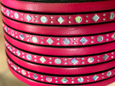 flat leather lace dots square