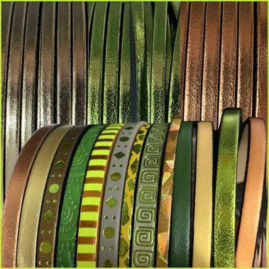 Combination of Greens Leather Laces.