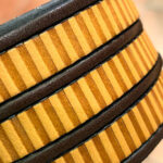 Flat leather lace with stripes