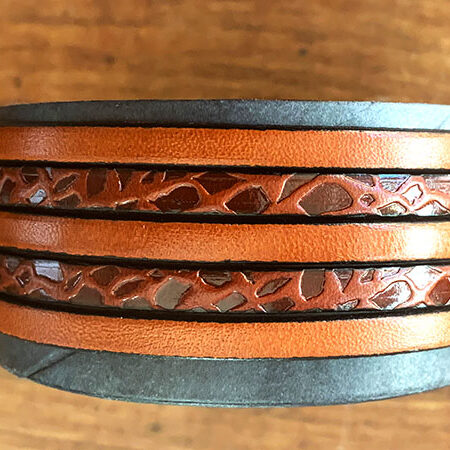 Flat Leather Lace with pattern giraffe