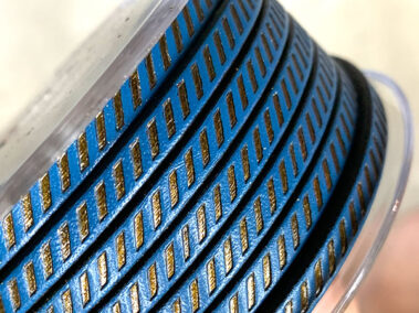 Flat leather lace with patten diagonals