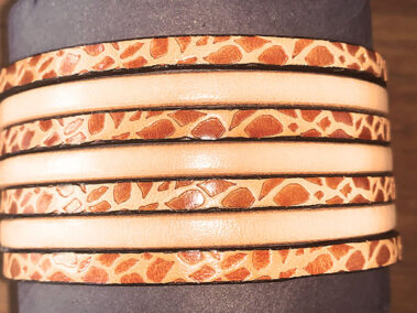 Flat Leather Lace with pattern giraffe