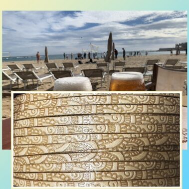 NATURAL FLAT LEATHER LACE WITH WAVES