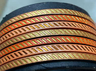 Flat leather lace with patten diagonals