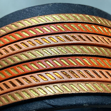 Flat leather lace with patten diagonals