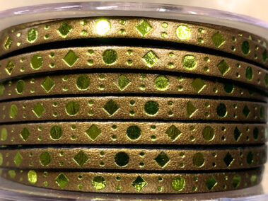 flat leather lace dots square