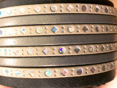 flat leather lace dots square