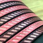 Flat leather lace with patten diagonals