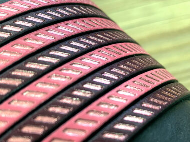 Flat leather lace with patten diagonals