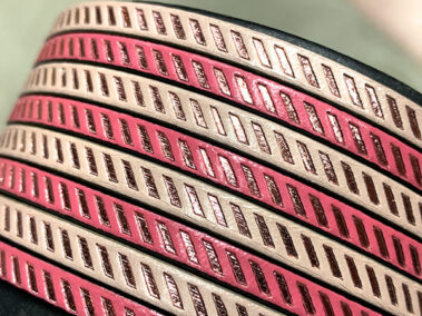 Flat leather lace with patten diagonals