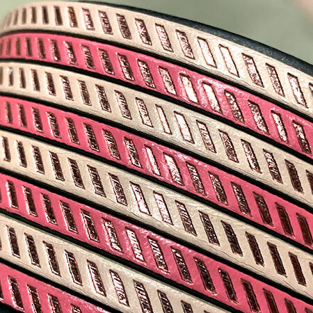 Flat leather lace with patten diagonals