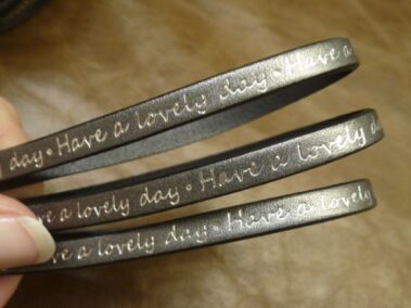 Engraved Leather Lace 6x2 mm. with "Have a lovely day"