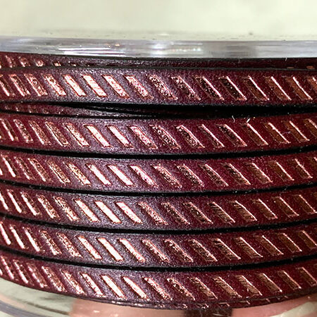 Flat leather lace with patten diagonals