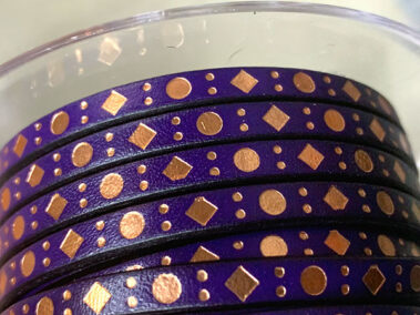 flat leather lace dots square