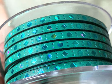 flat leather lace dots square