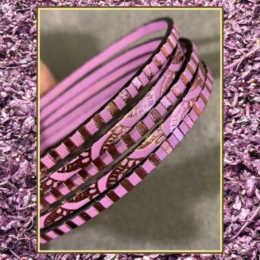 Stamped Lilac Flat Leather Lace