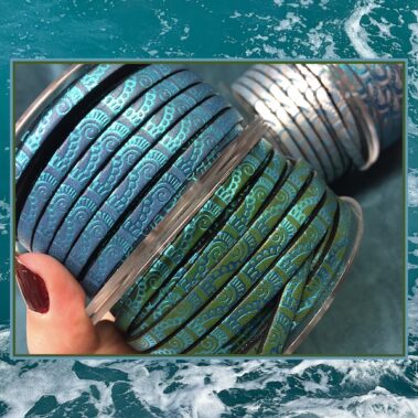 5x2 mm waves flat leather lace coil.