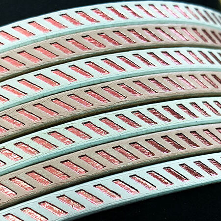 Flat leather lace with patten diagonals