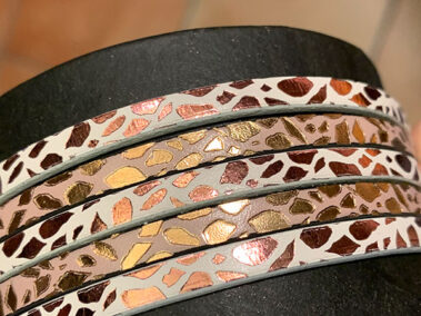 Flat Leather Lace with pattern giraffe