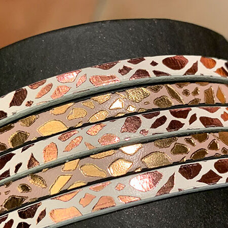 Flat Leather Lace with pattern giraffe