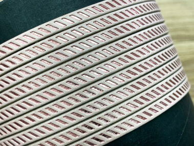 Flat leather lace with patten diagonals